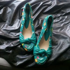Claudina floral print leather shoes